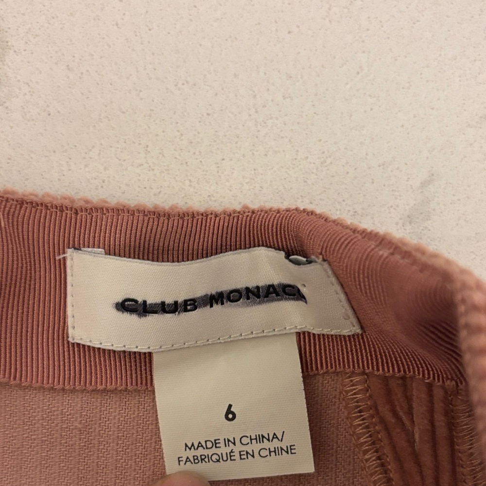 Club Monaco Light Rose Corduroy Wrap Mini Skirt with pockets - Picture 4 of 8
